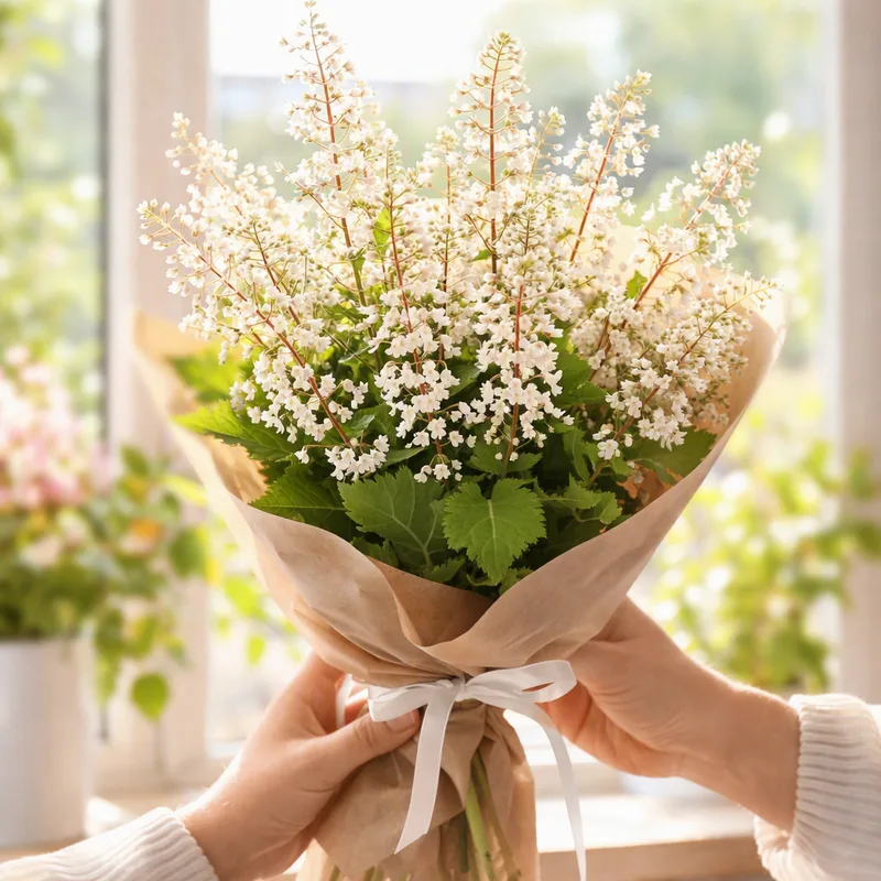 Alunrod - hvide blomster