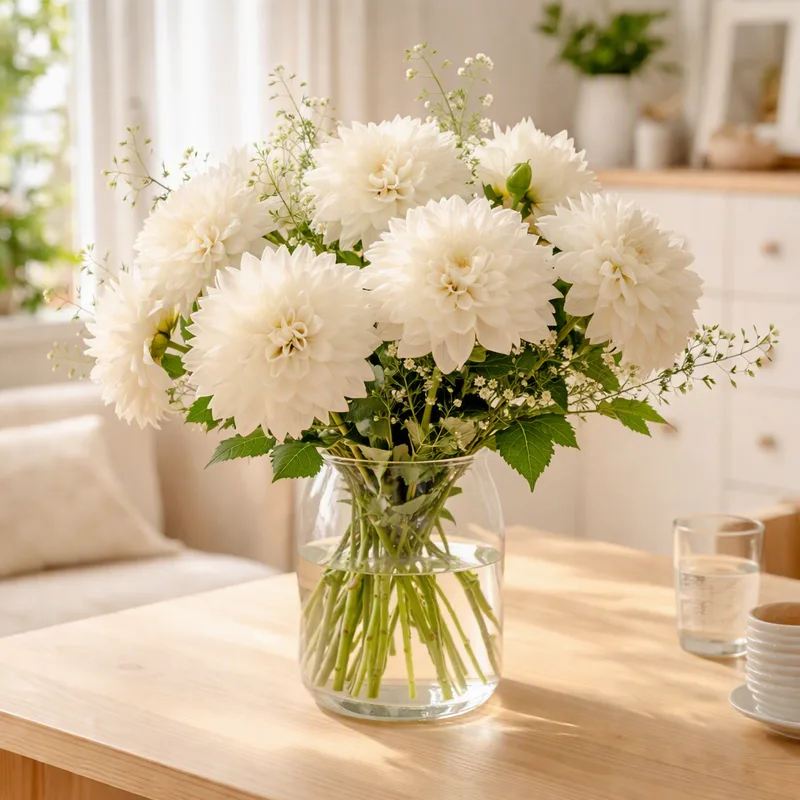 Dahlia - hvid - billede 2
