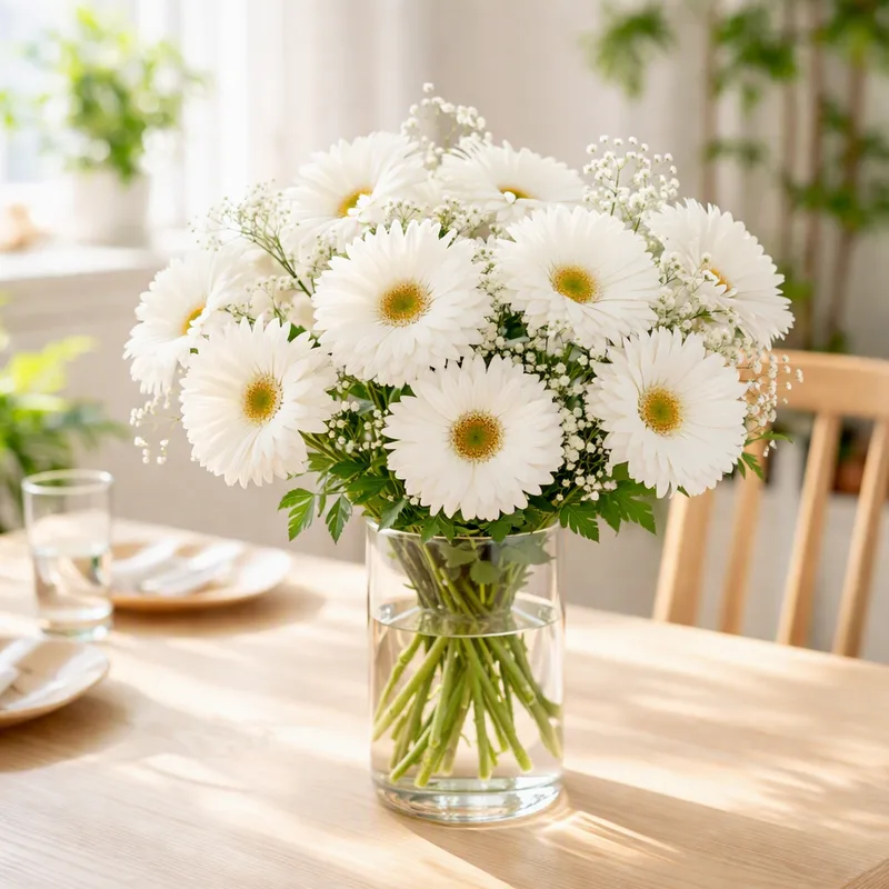 Gerbera - hvid - billede 2