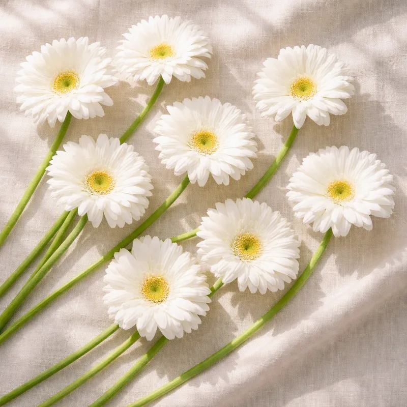 Gerbera - hvid - billede 4