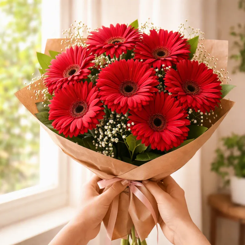 Gerbera - rød - billede 3