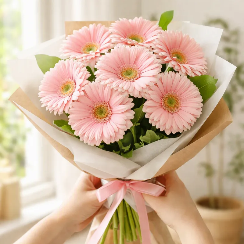 Gerbera - rosa - billede 3