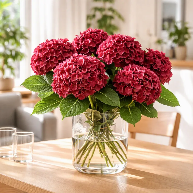 Hortensia - rød - billede 2