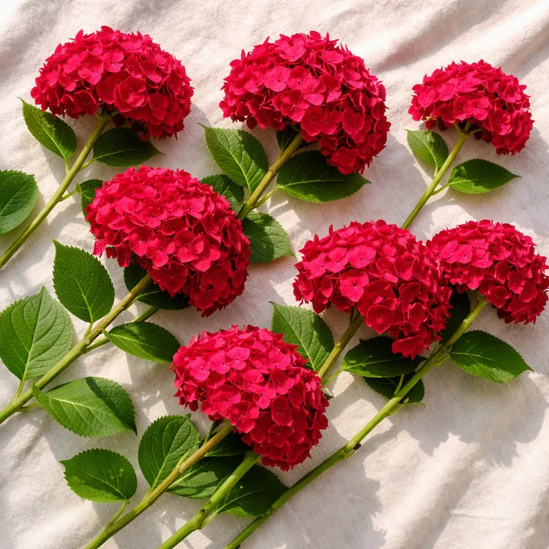 Hortensia - rød - billede 4
