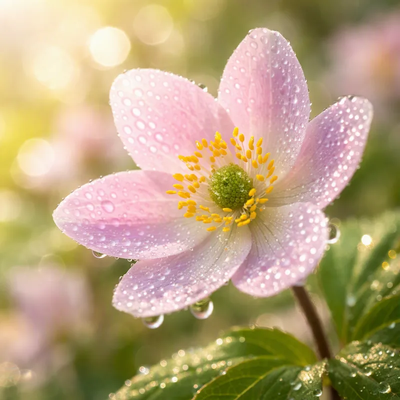 Hvid anemone - rosa