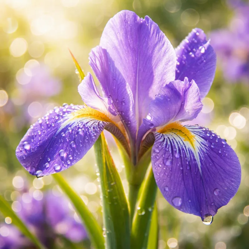 Iris - kongelig blomst i blåt og lilla