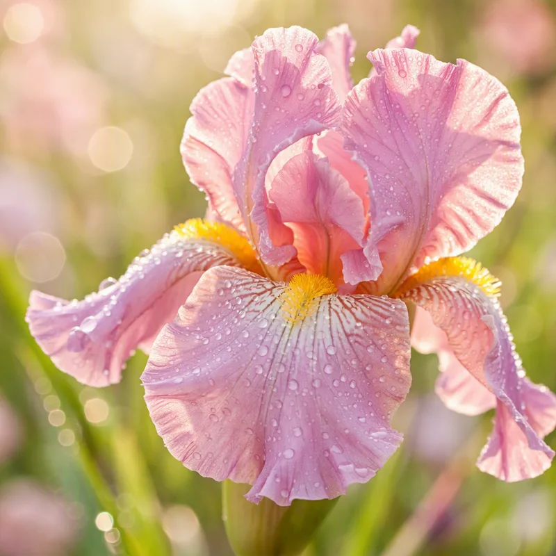 Lyselilla iris arrangeret i hjemmemiljø