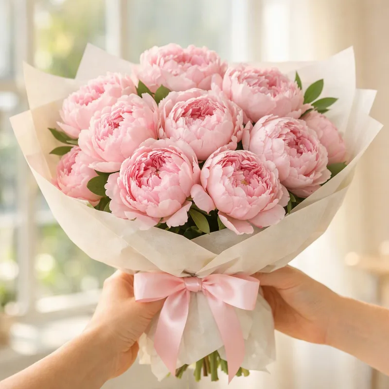 Pæon - rosa - billede 3