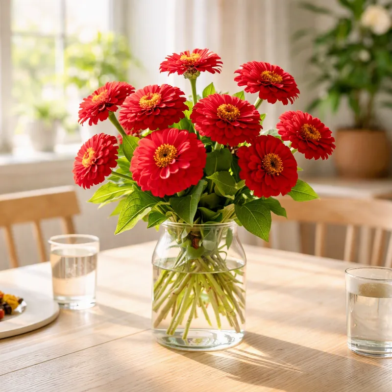 Zinnia - rød - billede 2