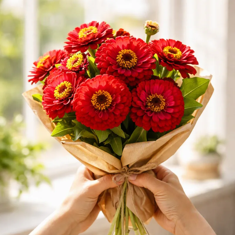 Zinnia - rød - billede 3