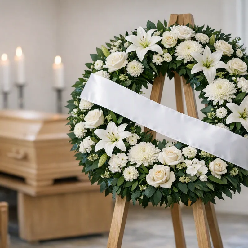 Blomster til begravelse - krans, bårebuket og kondolence
